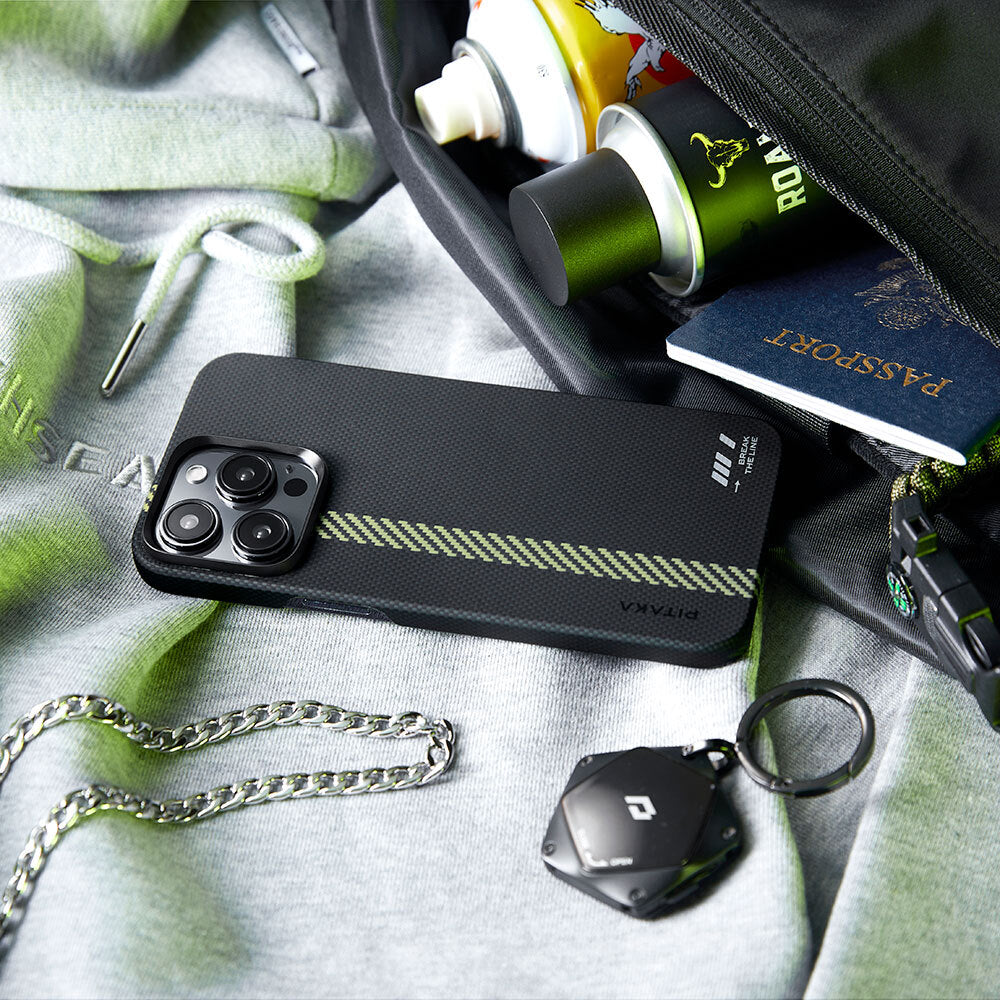 Pitaka Tactile Woven iPhone 15 Pro Max M-safe Şarj Özellikli Aramid Fiber Break The Line Kılıf Pitaka Tactile Woven iPhone 15 Pro Max M-safe Şarj Özellikli Aramid Fiber Break The Line Kılıf